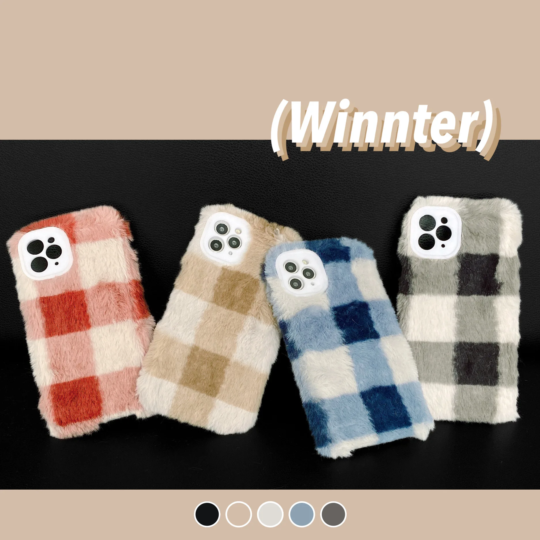 

Plush-square color matching is suitable for iphone11ProMax mobile phone case 7 / 8plus x xsmax xr protective cover