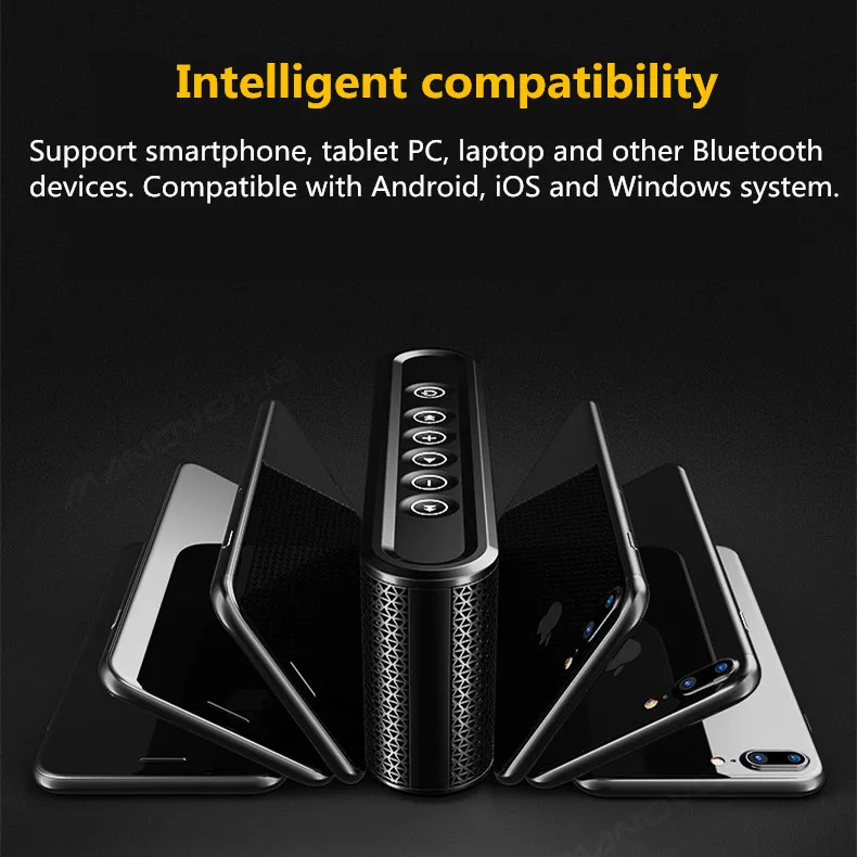 Портативная беспроводная Bluetooth колонка с внешним аккумулятором на 8000 мАч бас