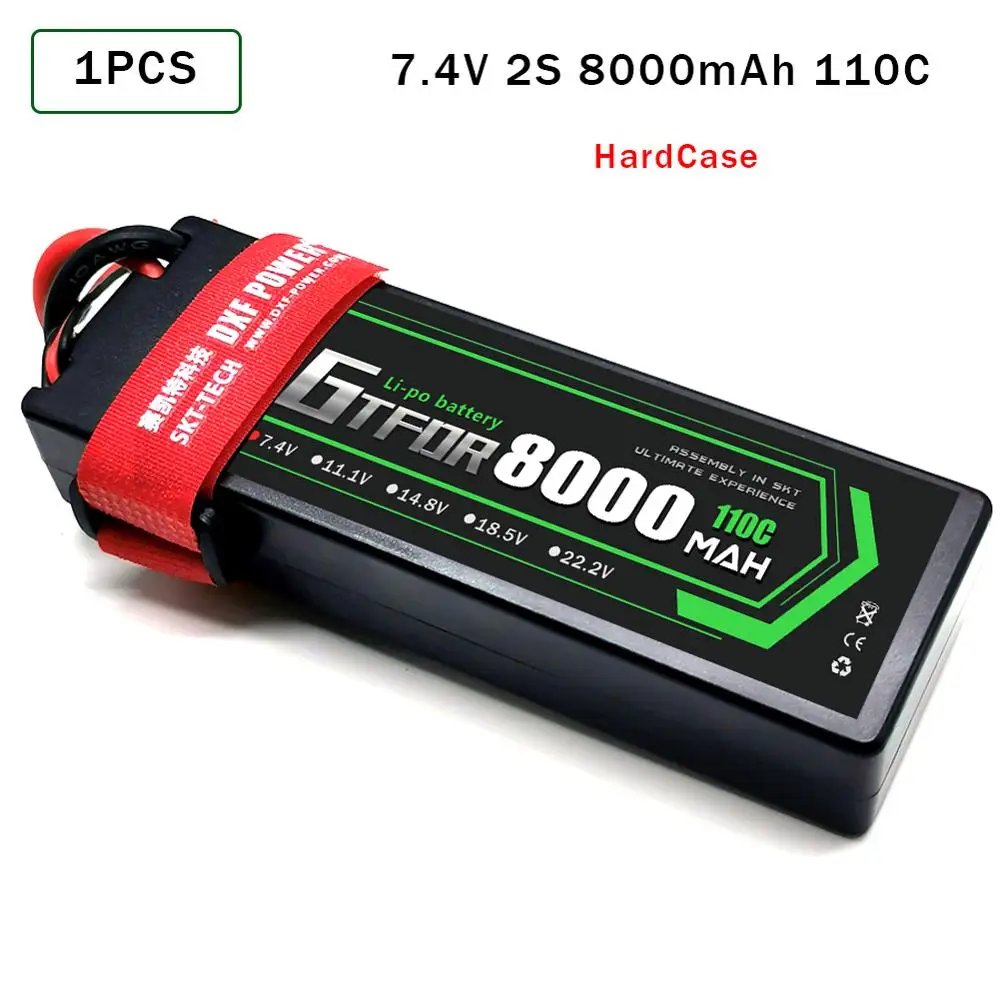 GTFDR Lipo аккумулятор 8000 мАч 7 4 В 110C 2S LiPo RC батарея с Deans Plug для Evader BX Car Truggy Buggy