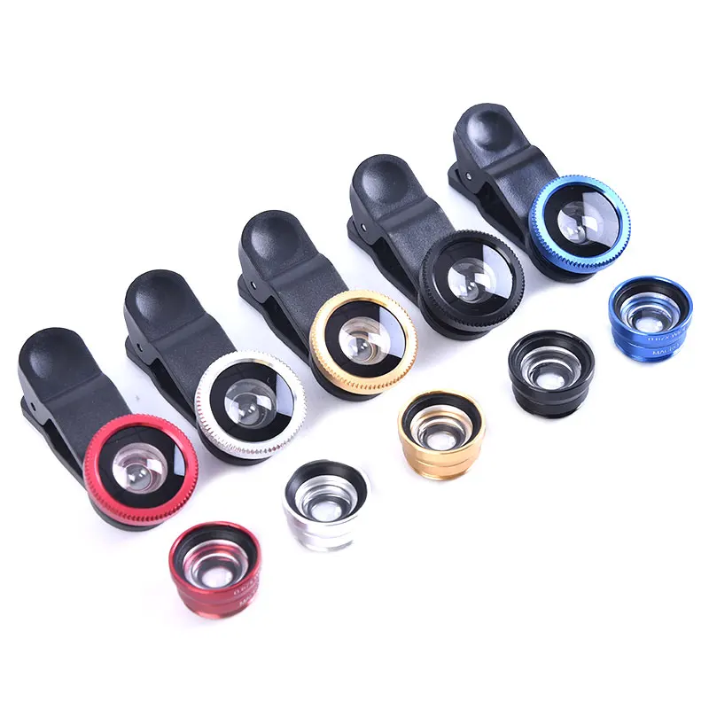 Hot sale 3In1 Mobile Phone Fish Eye+Wide Angle+Macro Camera Lens For Universal Cell Phone