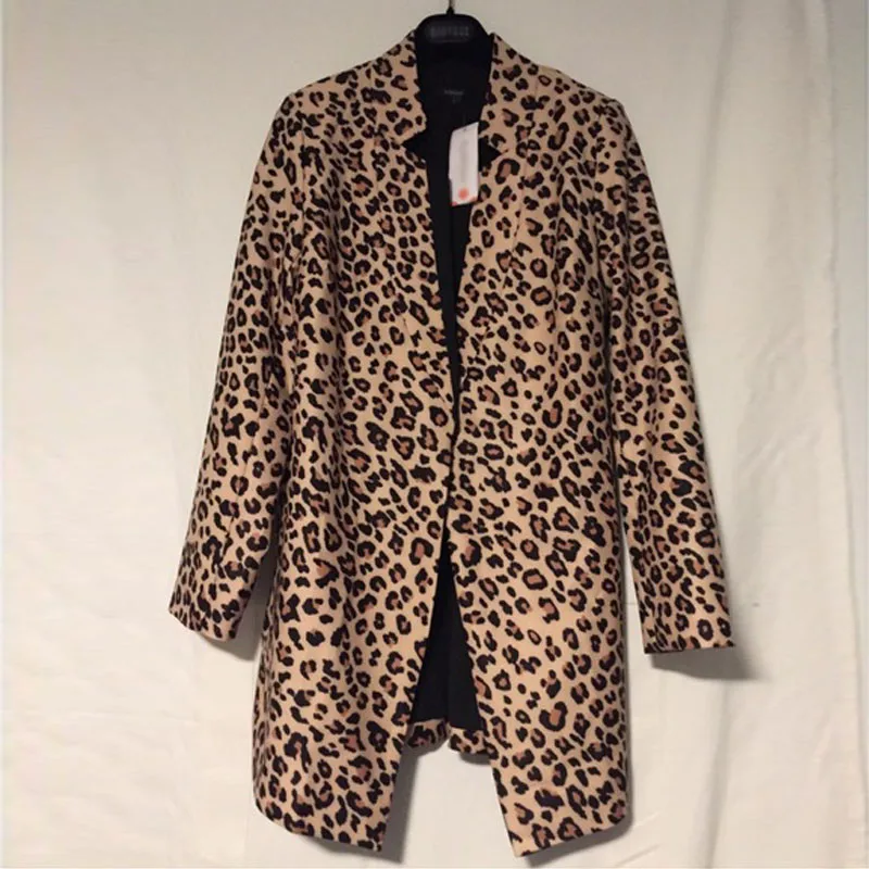 Local stock Women's Long Sleeve Blazer Cardigan Tops Leopard Print Coat Jackets Formal Suit | Женская одежда
