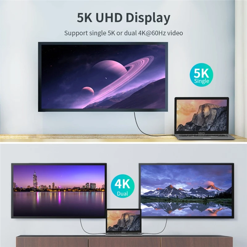 

Thunderbolt 3.0 Cable 100W PD Fast Charging Cable For MacBook Pro Dell HP Nintendo Laptop USB-C to C 40Gbps 5K@60Hz QC4.0 USB4