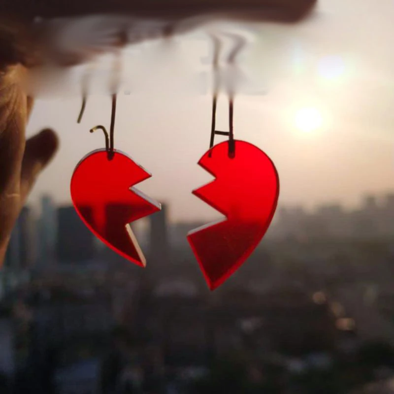 1 пара акриловые сережки в форме сердца из аниме Джинсовый Пьер полнареф