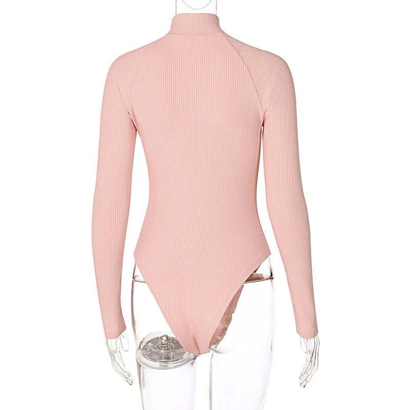 

Body Femme 2021 Spring Clothing Sexy Bodysuit Long Sleeve Women Fashion Top Multicolor Knitted Slim Bodycon Romper Casual Tshirt