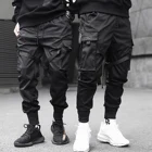LACIBLE лентами в стиле хип-хоп и перевозки грузов Штаны мужские черные уличная одежда с карманом Harajuku Techwear Штаны брюки для малышей шаровары детей постарше мягкие тренировочные Штаны