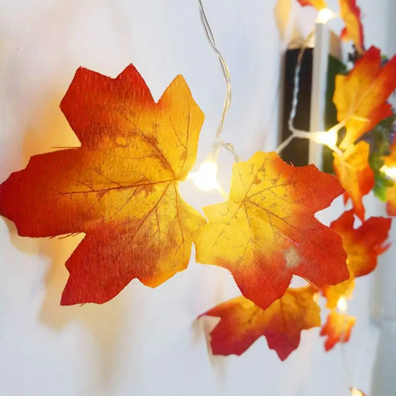 Сказочные огни искусственные осенние кленовые листья проволока медная бутылка