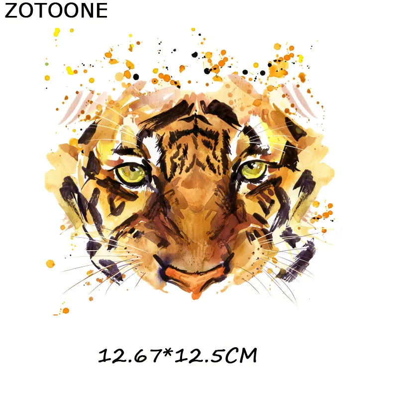 380 ZOTOONE железная нашивка, тигр, Лев, собака, животное, пластырь для одежды, наклейки футболка, а-уровень, моющийся, термопресс, аппликация C - Цвет: 380