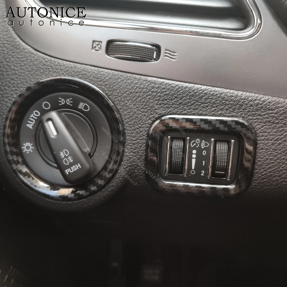 2 шт. углеродное волокно цветной выключатель фар декоративный чехол накладка