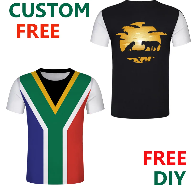 Южная Африка 3D пользовательские Для мужчин спортивные футболки с принтом