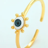 daihe luxury gold plated turkey eye bracelet women colorful adjustable micro lnlay enamel eye copper bracelet bangles women gift