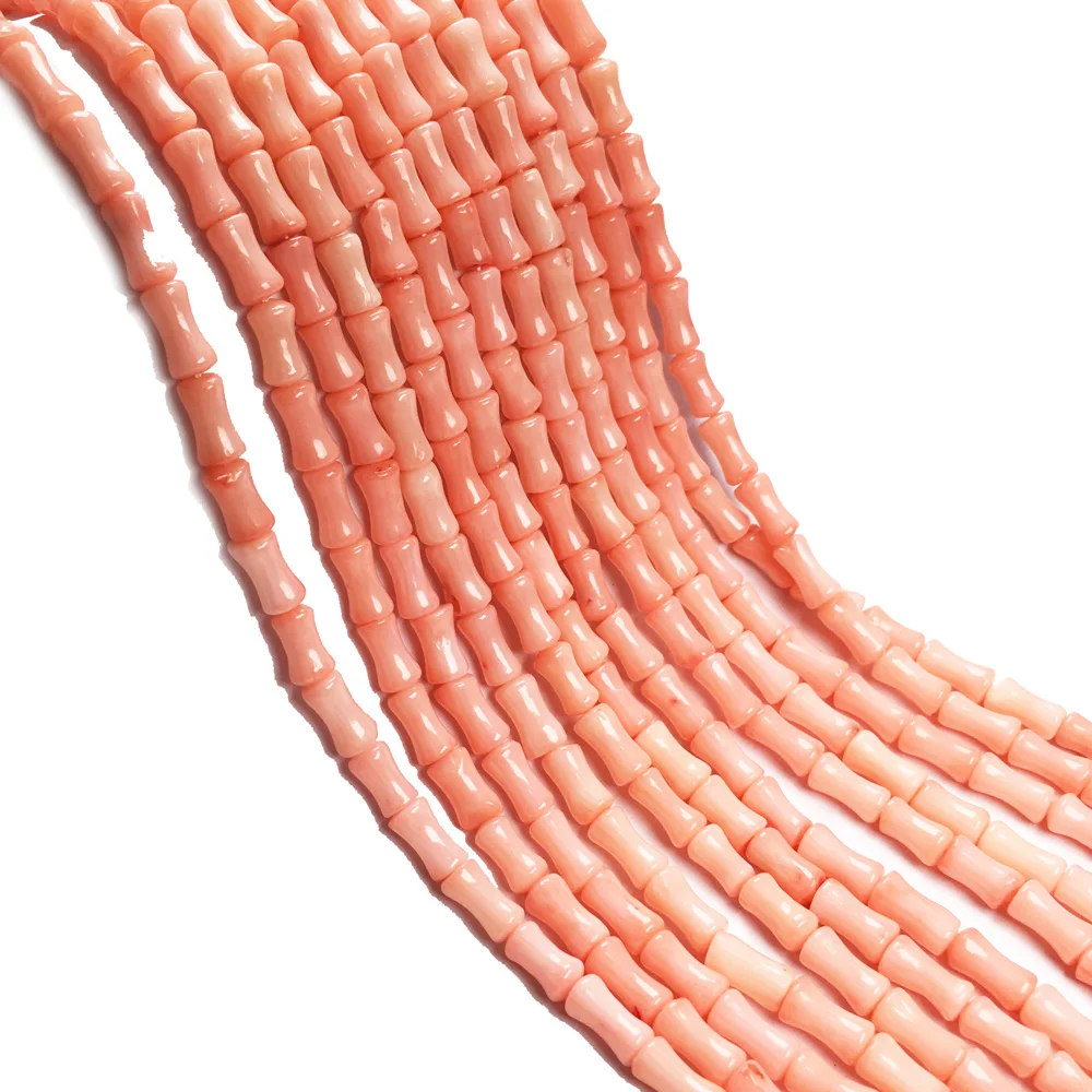 Модные бусины из натурального кораллового камня в форме кости разделители