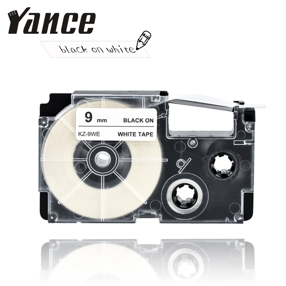 Yance Совместимость с Casio black on white 9 мм этикетка принтер лента XR 9WE XR9WE для EZ ленточный