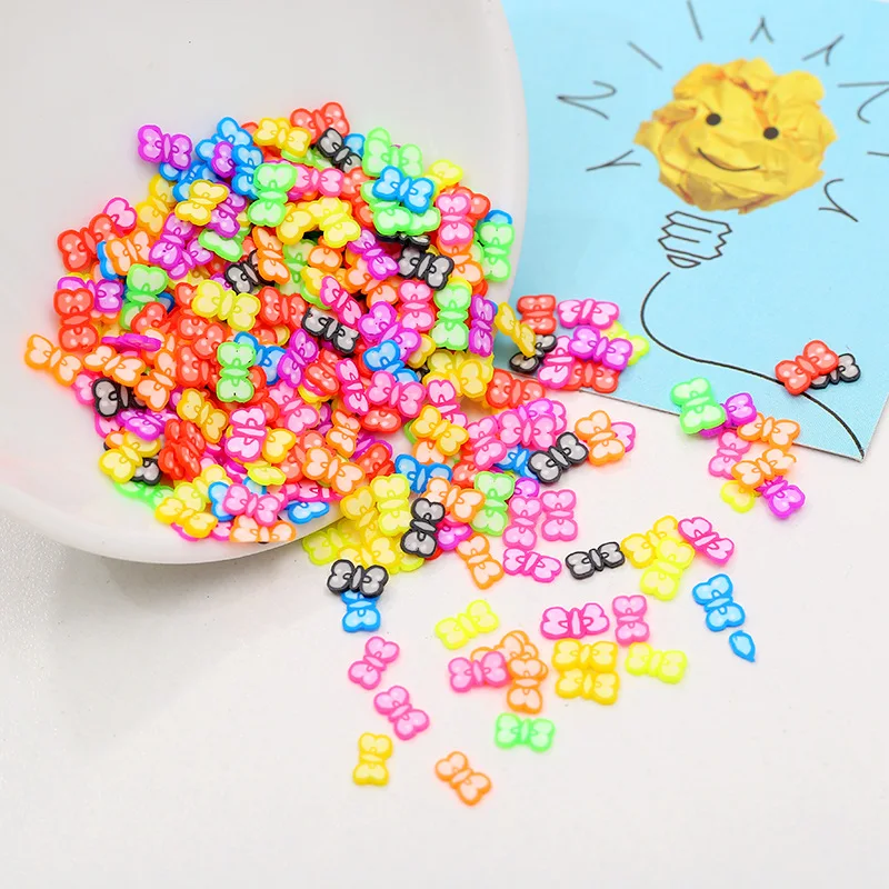 11 mixed color 100 г/лот бабочка полимерная Горячая мягкая глина разбрызгивает Красочные животные крошечные милые глиняные ломтики клеи частицы грязи слизь материал - Цвет: 11 mixed color