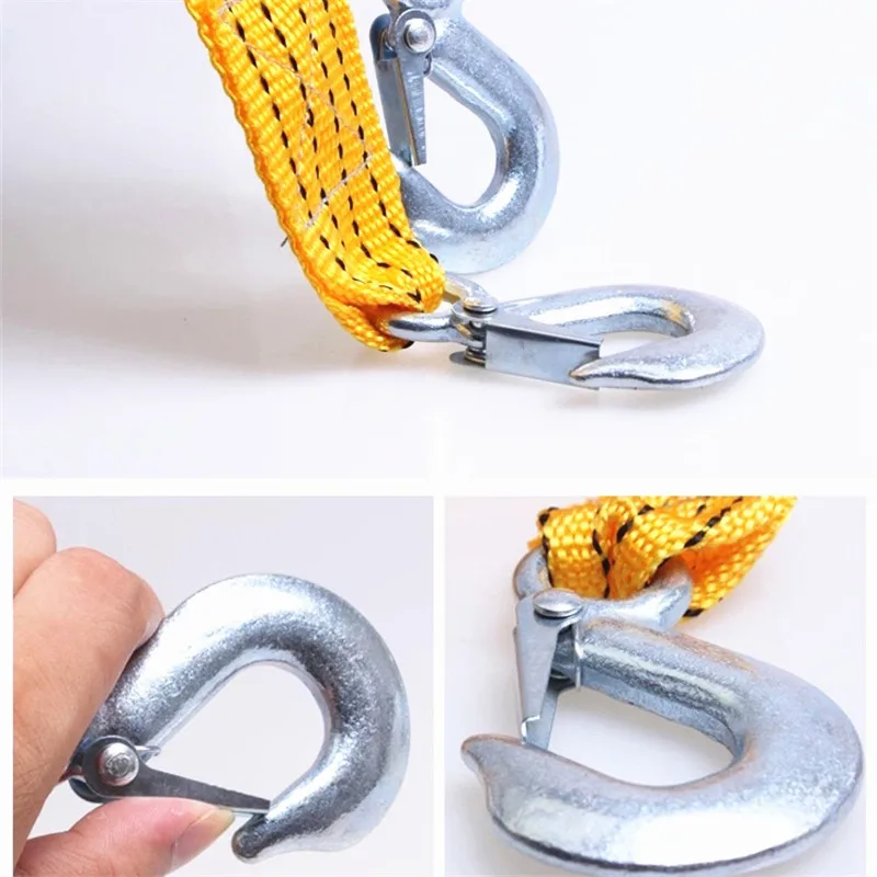 Сверхмощный 3-тонный автомобильный буксировочный трос 4 м ремешок крючок для