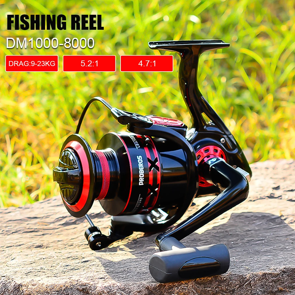

Fishing Reel DM1000-8000 Spinning Reel Metal Spool 9-23KG Drag Metal/EVA Grip Spinning Reel Saltwater Carp Fishing Accessories
