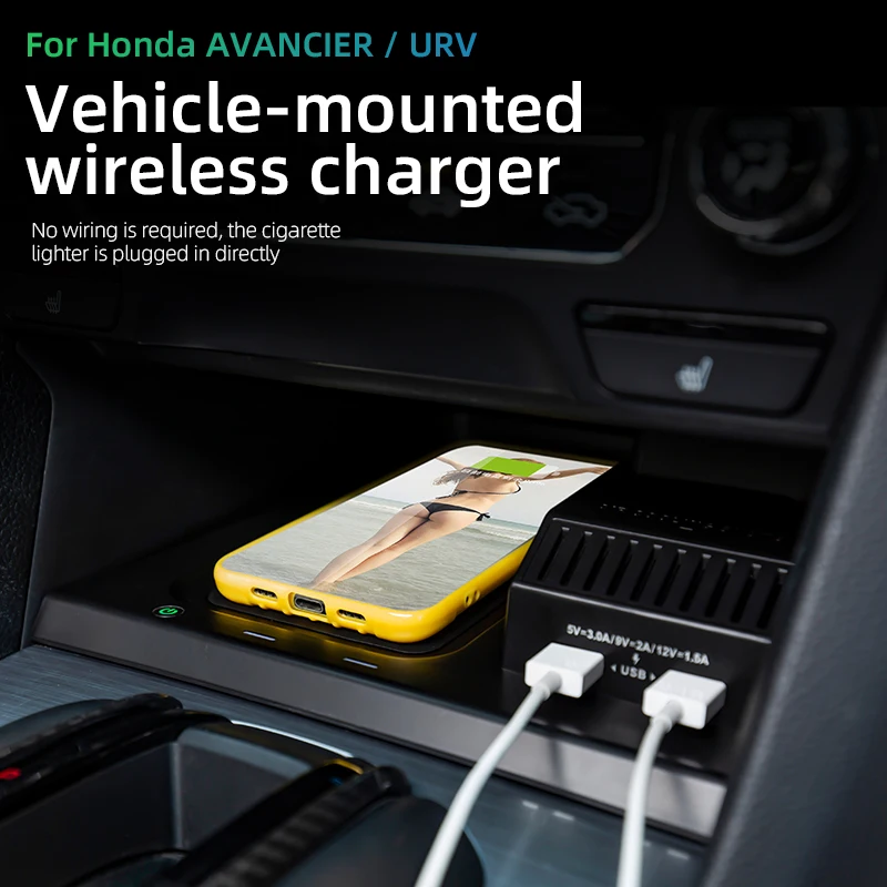 

For Honda URV wireless charger 15W AVANCIER / URV Mobile phone wireless fast charging Car Interior Accessories