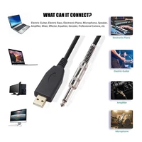 with chip usb to 6 35 electric guitar recording cable 2 meters 3 meters with spring microphone tuning cable