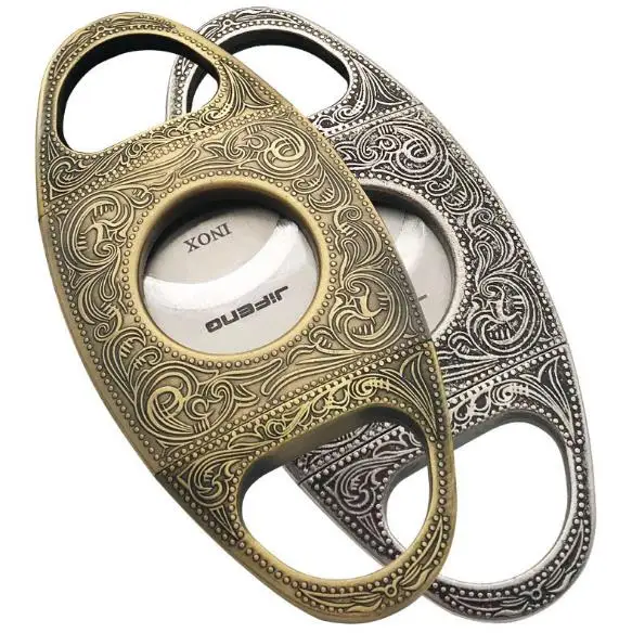 

Хит продаж, металлические ножницы для сигар, открывалка для сигар, нержавеющая сталь, двойное лезвие, черный портативный резак для сигар