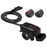 2021 motorcycle quick dual usb charger on off switch digital voltmeter adapter qc3 0 vehicle mounted moto accessories wide usage