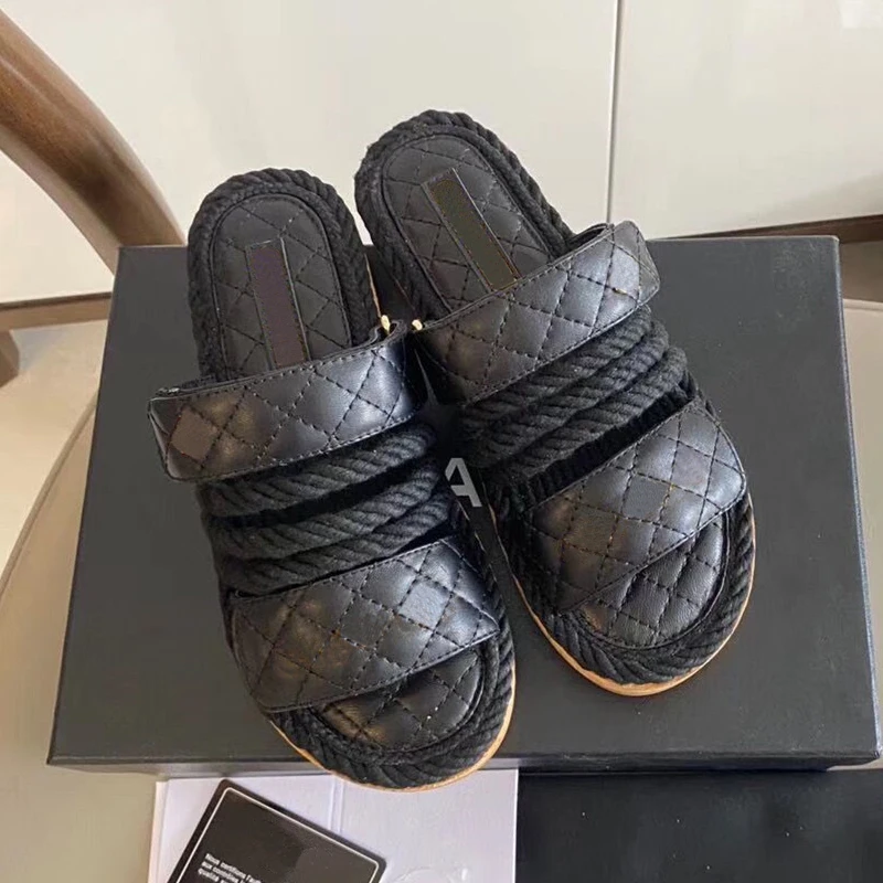 

Ollymurs Rope Gladiator Slippers Luxury Design Women Summer Slids Outlet Women Beach Sandals Gneuine Leather Party Dress Shoes