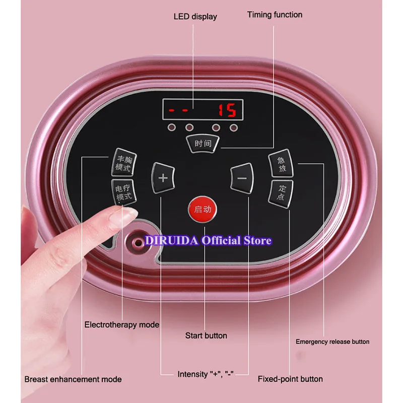 

New Electric Breast Massager Enhancement Enlargement Chest Massage Infrared Heating Therapy Vacuum Pump Cup Breast Massager Tool