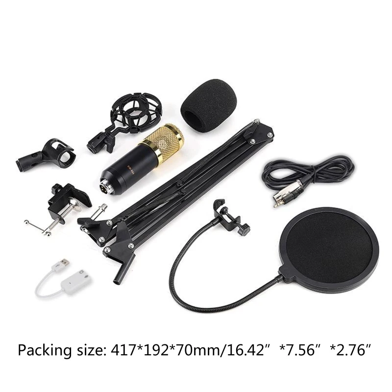 

Condenser Microphone Bundle BM-800 Mic Set for Stu dio Recording & Brocasting Microphone Kit for Pc Computer