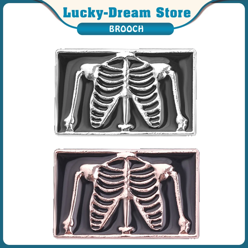 Медицинский Брошь с дизайном скелет Модный эмали штырь нагрудные значки рабочая