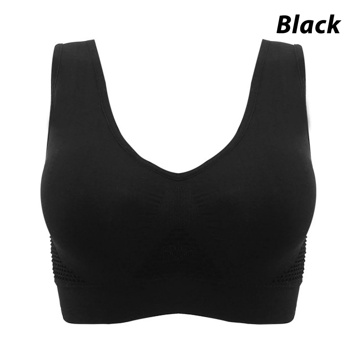 black YEABIU, бюстгальтеры для женщин, дышащие, S-6XL размера плюс, выдалбливают, мягкий, спортивный бюстгальтер, для фитнеса, спортивные топы, Сексуальное белье - Цвет: black