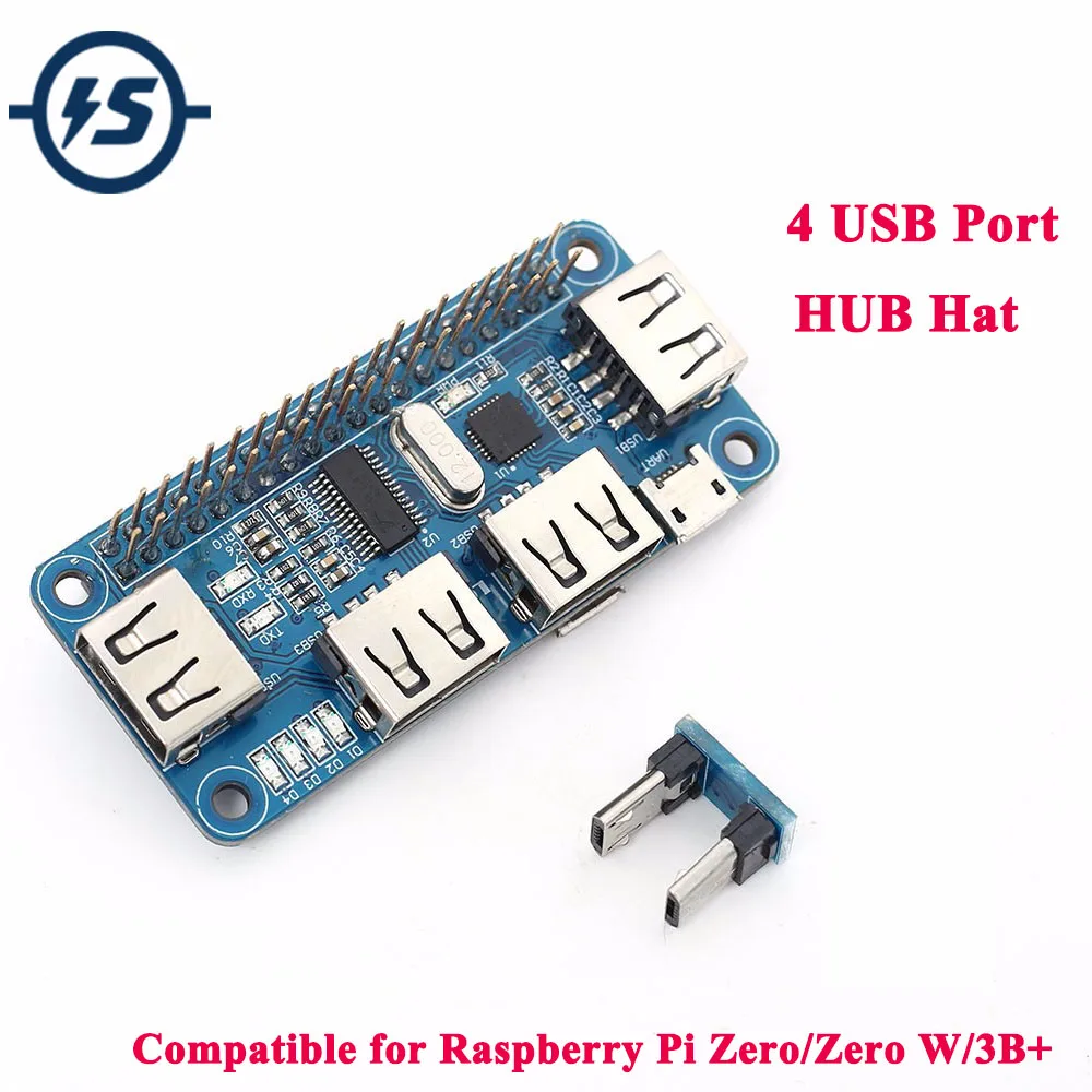 USB HUB HAT модуль для Raspberry PI Zero/Zero W/3B + к UART бортовой совместим с USB2.0/1 1 4 портами