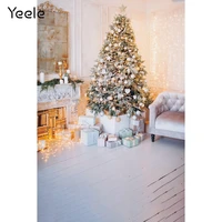 yeele christmas tree fireplace background photocall photography candle light wood floor interior child portrait photo backdrop
