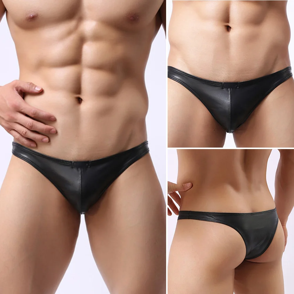 Мужские трусы стринги G string y передние Черный M/L/XL Летнее Мужское нижнее белье