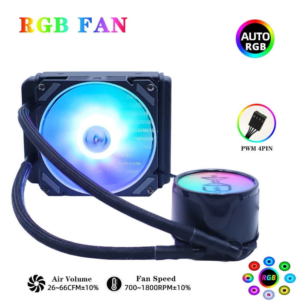 Wovibo Процессор водяное охлаждение кулер вентилятор Ventilador RGB ARGB для Intel LGA 1150 1151 1155