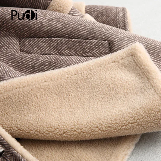 PUDI A18006 женская зимняя парка из натуральной шерсти большого размера теплая куртка