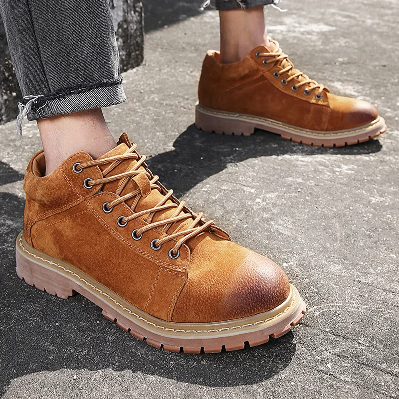 Мужские ботинки в стиле Ретро из натуральной кожи |