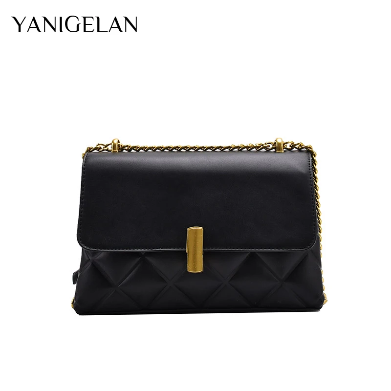 

2021 European And American Tide Square Bag Fashion Lingge Chain Female Bag Wild Casual Shoulder Messenger Pack Sacs Main Femme