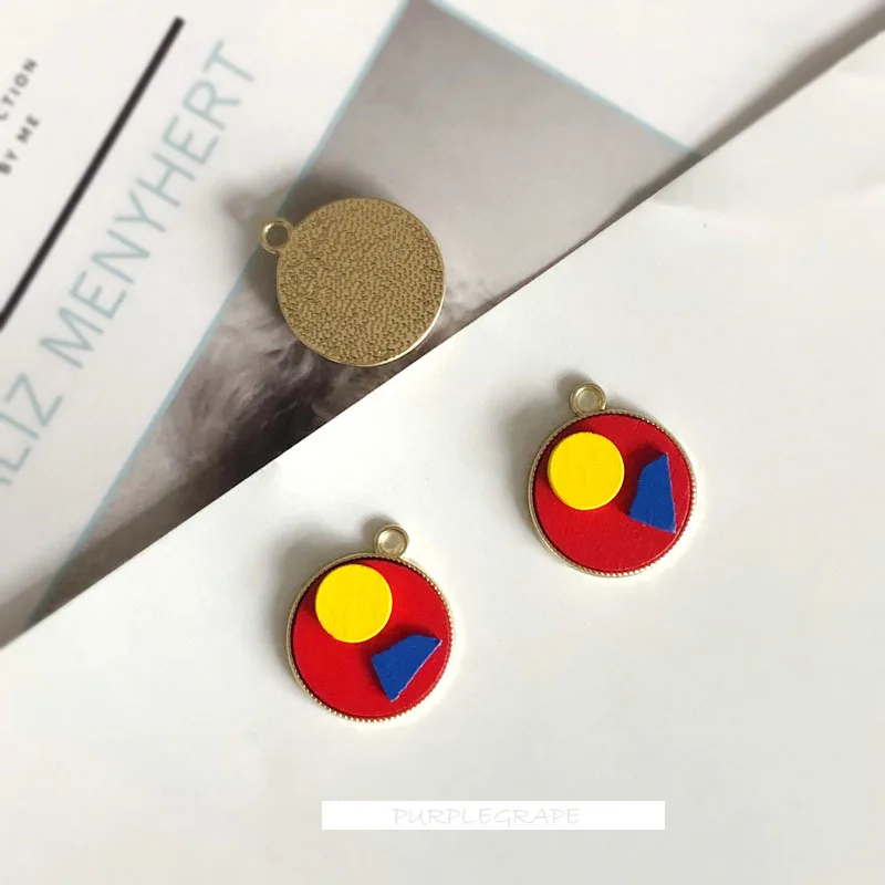 Цветные круглые деревянные серьги из серебра 925 пробы дерева в стиле ретро