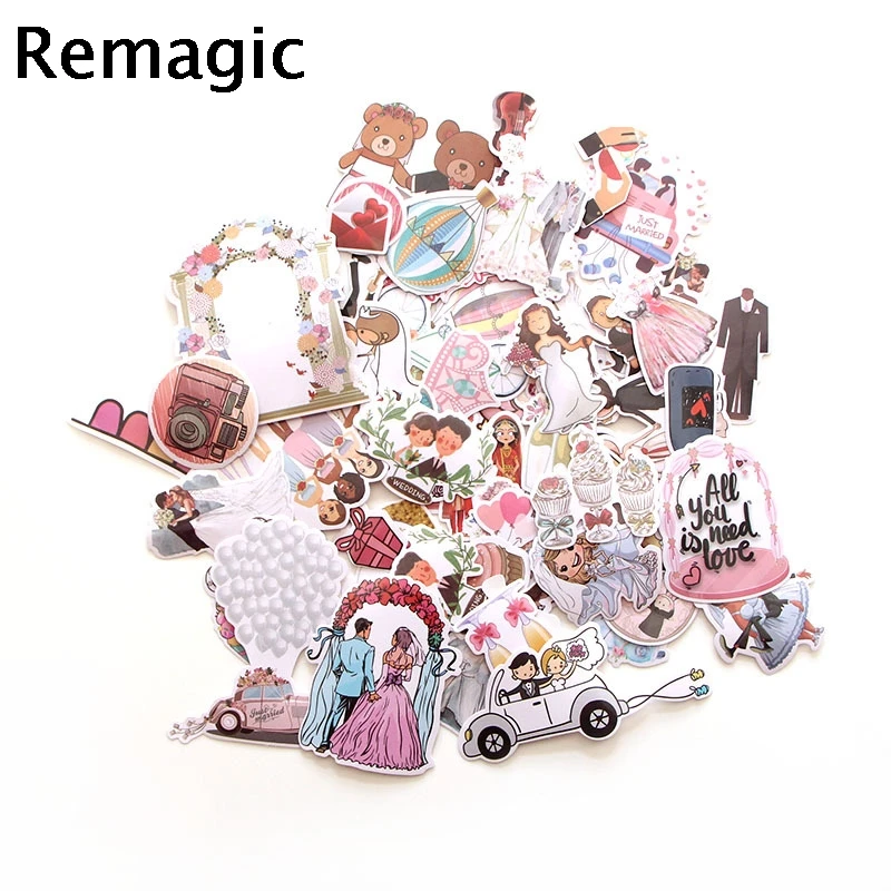 

68pcs Romantic Cartoon Children Stickers Skateboard Guitar Suitcase Girls Waterproof scrapbooking Sticker Kids Graffiti Toys