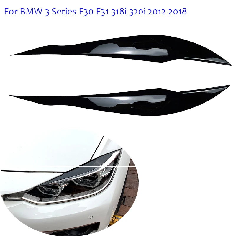 

Car Stickers Black/Carbon Fiber Headlight Eyebrow Eyelids Trim Cover For BMW 3 Series F30 F31 F32 F33 F35 2013 2014 2015 ~ 2018