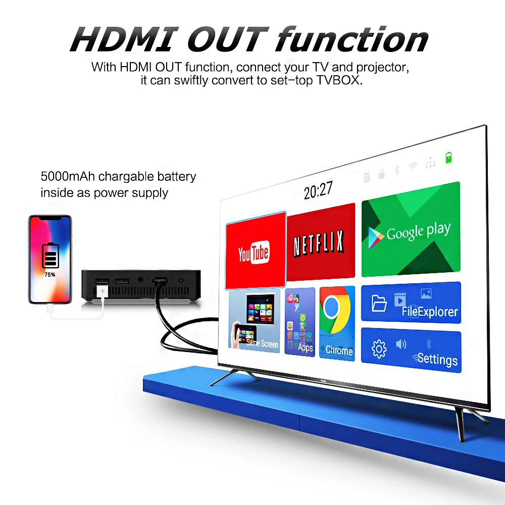Портативный DLP проектор Real TV C9 Plus 4K Android 7 1 Wi Fi Bluetooth умный тачпад светодиодный для