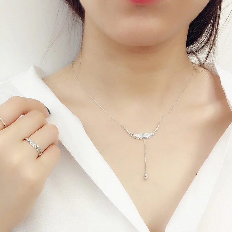 Женские серебряные ожерелья с крыльями циркониевые подарочные украшения|Колье| |