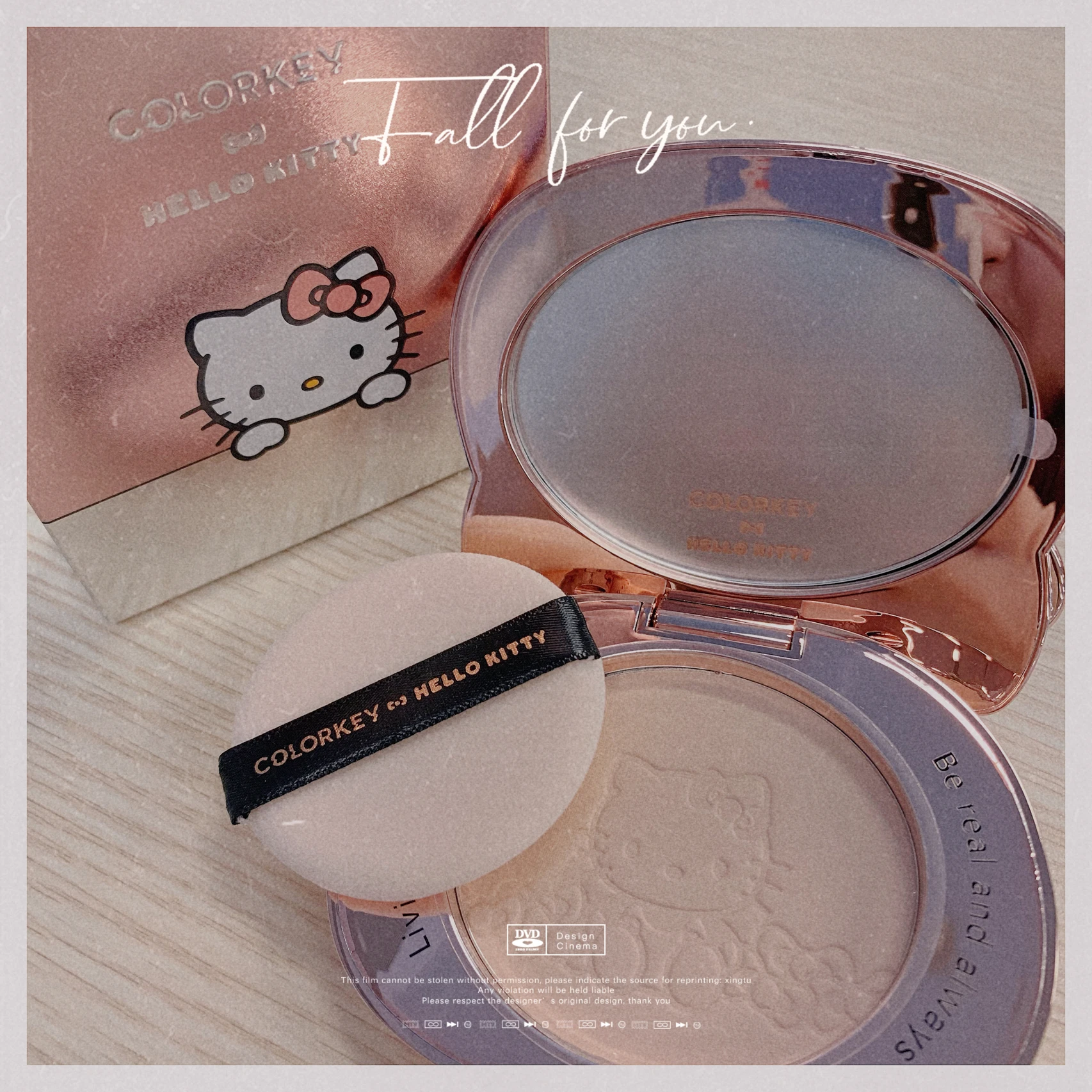 Спрессованная пудра для лица COLORKEY HelloKitty контроль жирности натуральная основа