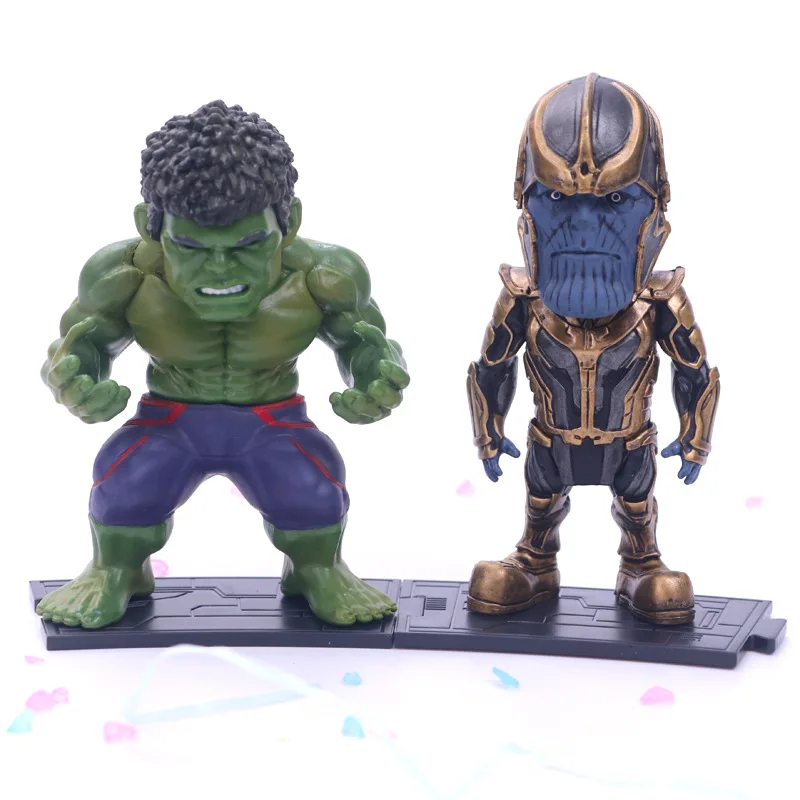 Фигурки героев Marvel 6 шт. детские игрушки Железный человек Человек паук танос Халк