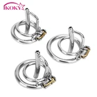 IKOKY Мужской Пояс верности замок на пенис секс-игрушки для мужчин из нержавеющей стали игры для взрослых клетка на пенис с катетером секс-шоп