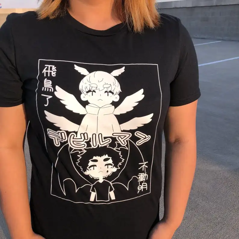 Футболка унисекс в японском стиле Харадзюку Devilman хлопковая футболка с коротким