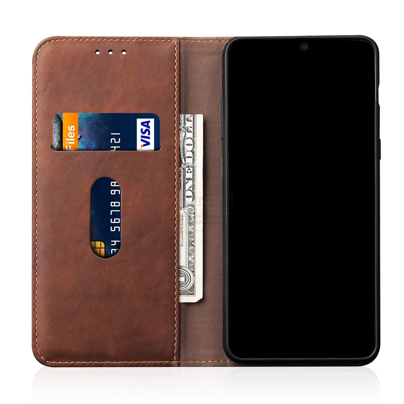Роскошный кожаный флип чехол в стиле ретро для Samsung Galaxy A71 A70 A70S кошелек с