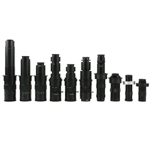 Оптический объектив с регулируемым непрерывным увеличением 100X 130X 180X 200X 300X 500X, с креплением C, для HDMI, VGA, USB, промышленного видеомикроскопа, камеры