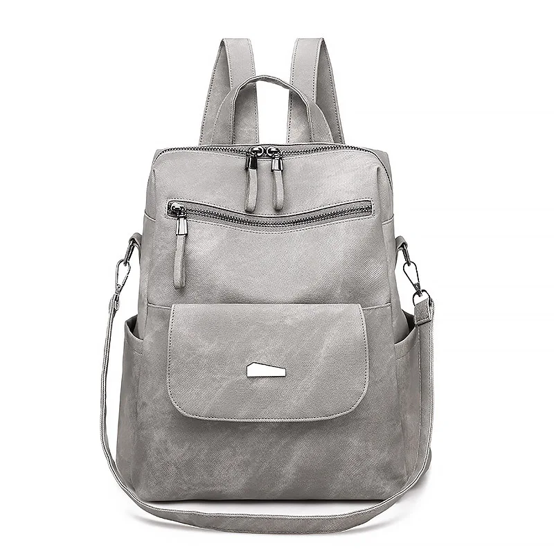 Мода Rugzak женский Mochila PU кожаные школьные сумки для девочек-подростков sac высококачественный Женский рюкзак для путешествий сумка для отдыха XA500H - Цвет: Gray