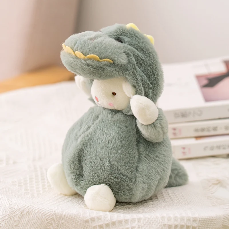 

Kawaii Lamb Plush Toy with Clothes Soft Stuffed Animal Doll Dinosaur Backpack Decor Cute Keychain Birthday Gift for Girls Kids