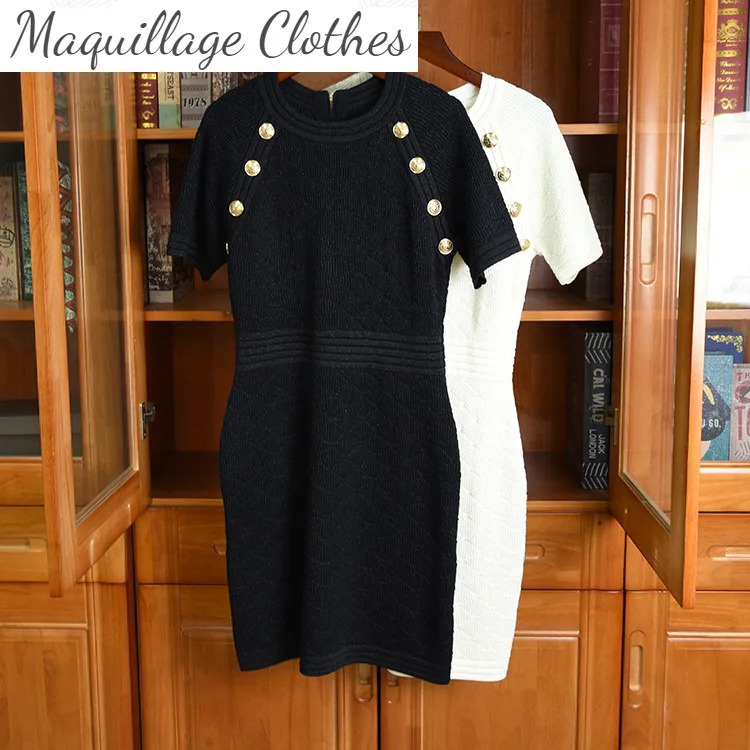 

2021 Осенняя женская обувь с элегантными короткими рукавами вязаное платье высокого качества 50% шерсть трикотажное платье C192