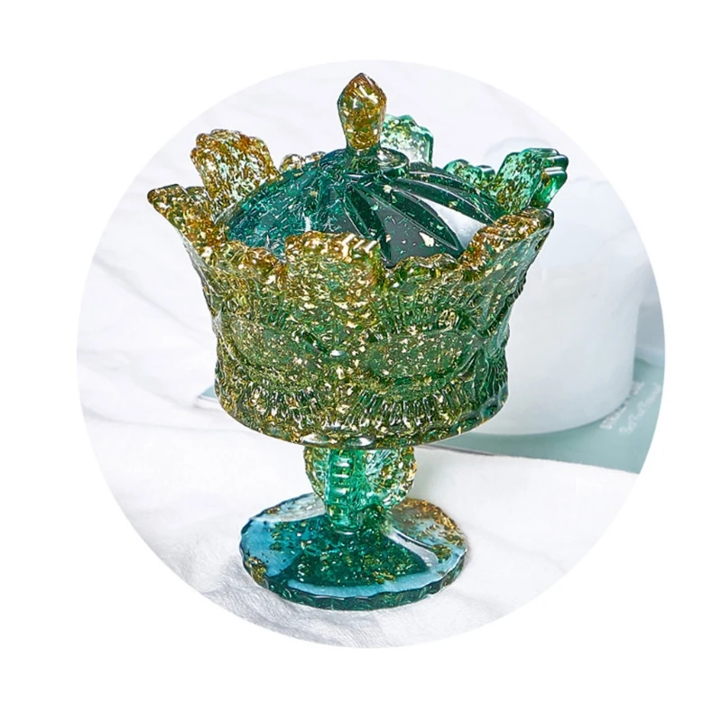 

Crystal Epoxy Resin Mold Crown Storage Box Organizer Casting Silicone Mould DIY Crafts Container Making Tool